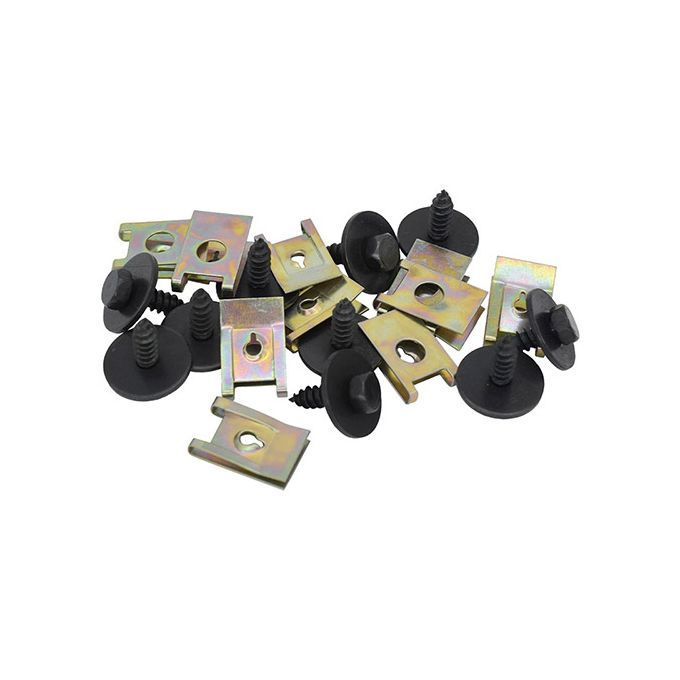 Car Decoration Fixing Fast Wire Gasket Black Zinc Plated Hexagon Head Tapping Screw 40PCS