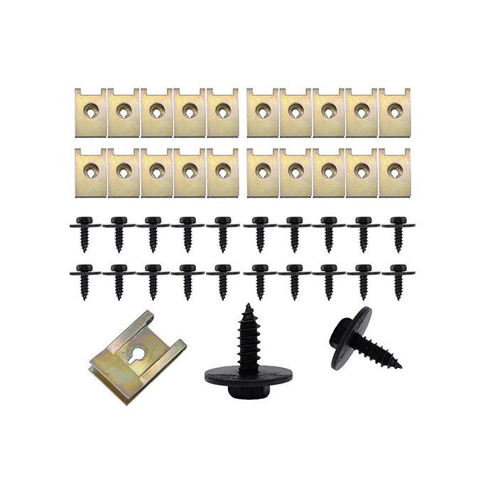 Car Decoration Fixing Fast Wire Gasket Black Zinc Plated Hexagon Head Tapping Screw 40PCS