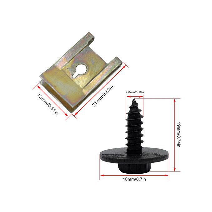 Car Decoration Fixing Fast Wire Gasket Black Zinc Plated Hexagon Head Tapping Screw 40PCS
