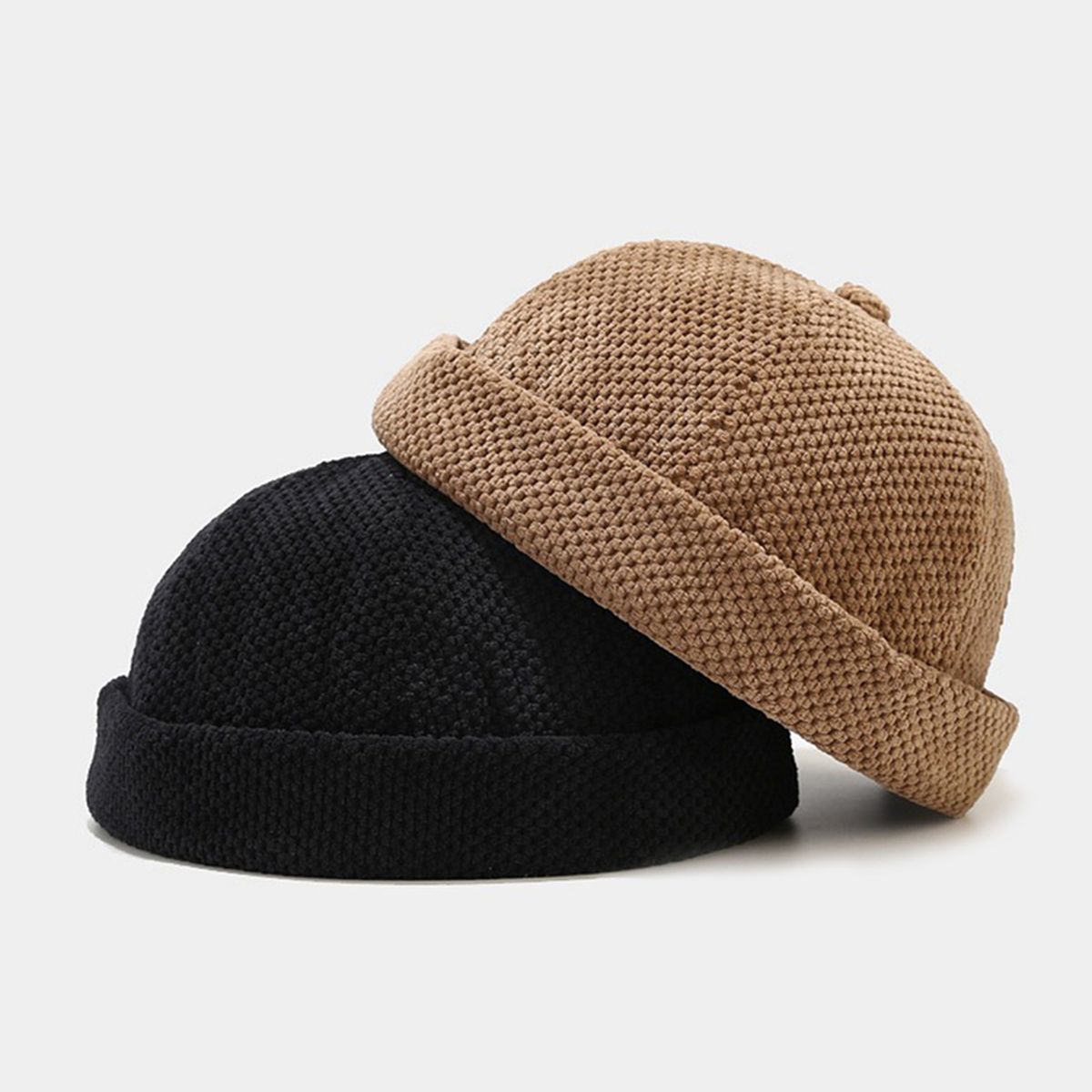 Men Women Winter Hat Docker Cap Brimless Adjustable Vintage