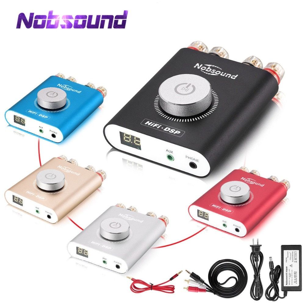 Nobsound HiFi NS-20G Mini Bluetooth 5.0 TPA3116 Digital Power Amplifier Hifi DSP Stereo Headphone Amp 100W+100W With Adapter