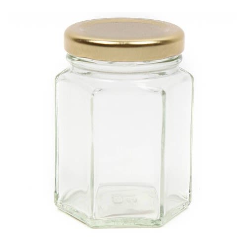 Hexagonal Glass Storage Jars - 6pcs Set - 400ml