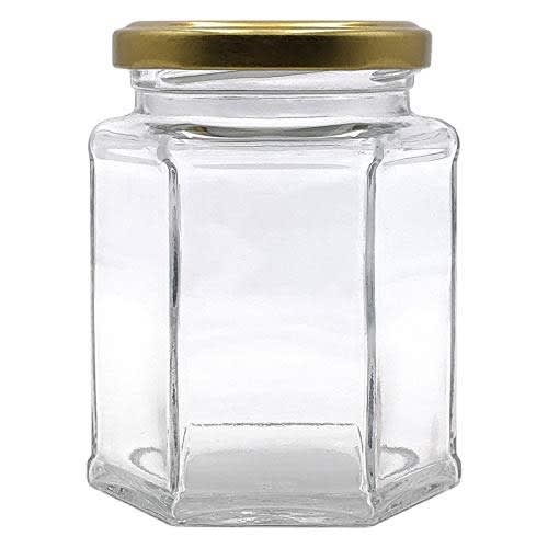 Hexagonal Glass Storage Jars - 6pcs Set - 400ml