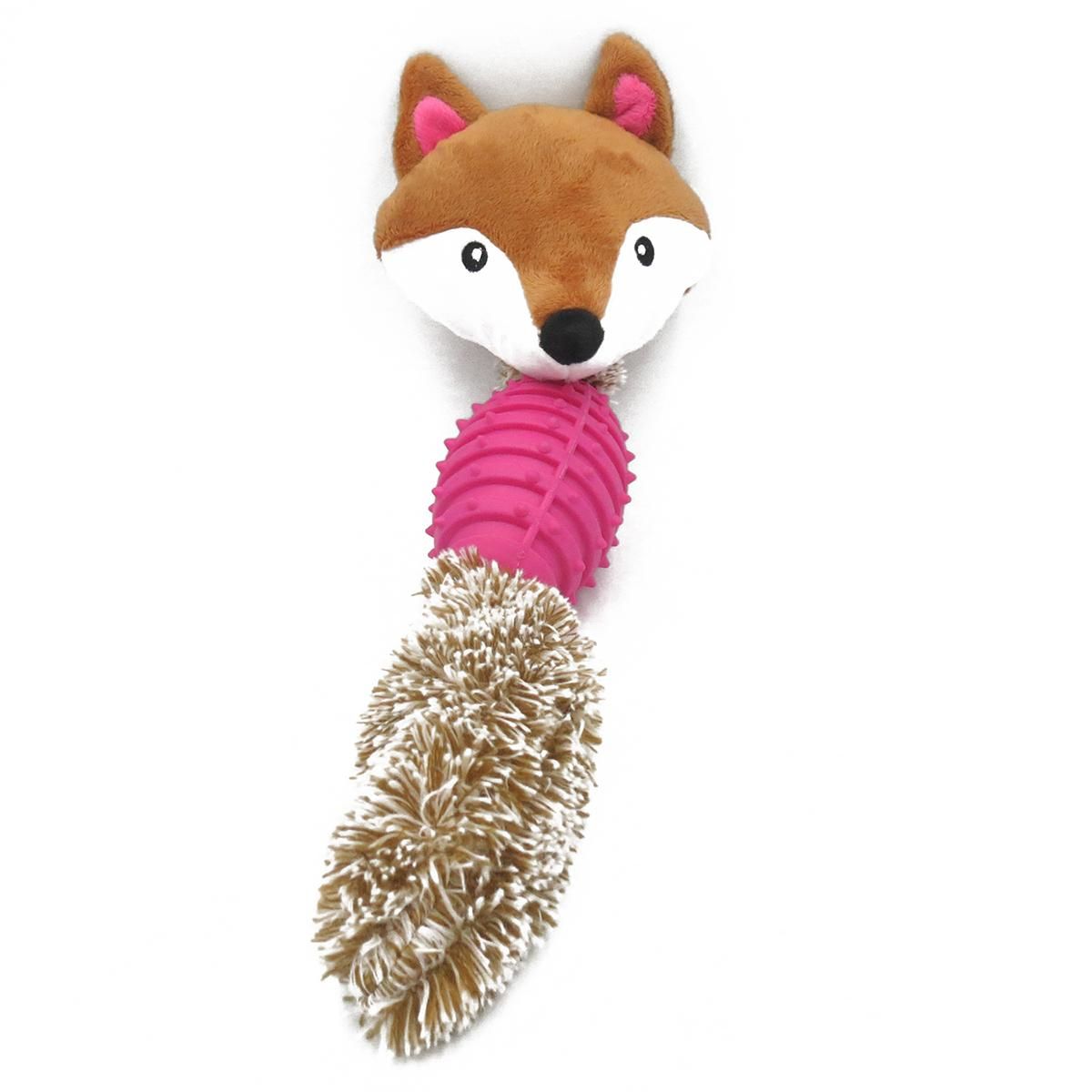1PCS Pet Dog Puppy Chew Toy Squeaky Plush Velvet Sound Toys Dog vocal pet plush toy training puzzle molar bite-resistant toy(fox)