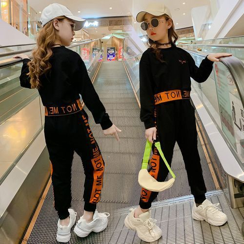 Kids' Clothing Girls Suits Autumn Casual Sweater Sports Western Style Long Pants