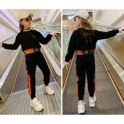Kids' Clothing Girls Suits Autumn Casual Sweater Sports Western Style Long Pants