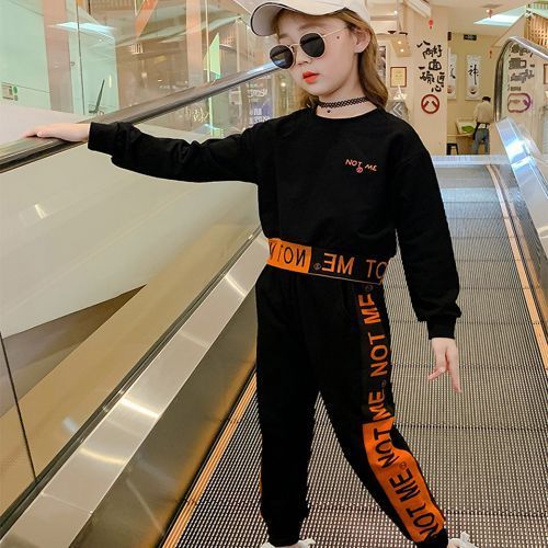 Kids' Clothing Girls Suits Autumn Casual Sweater Sports Western Style Long Pants
