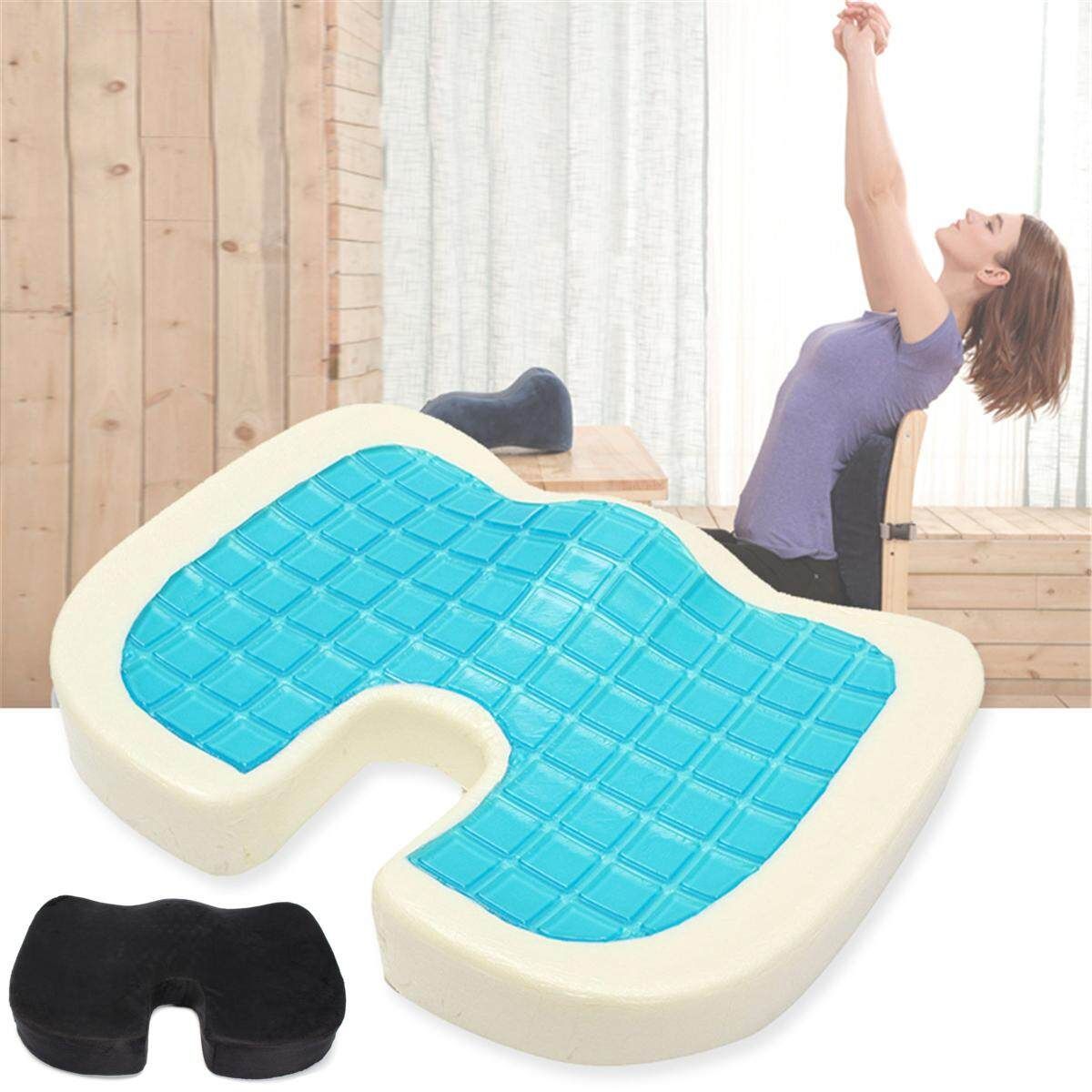 Coccyx Cooling Memory Foam Cushion Back Hip Car Seat Booster