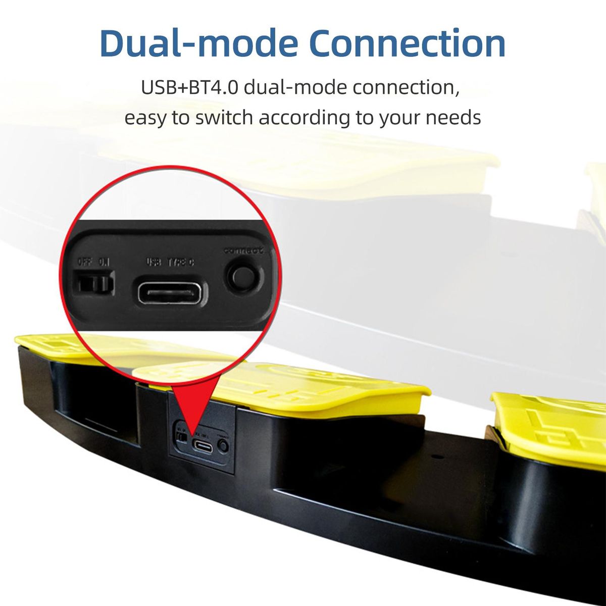 FS2020BT1 Triple Foot Switch Multifunctional Customized Foot Pedal USB+BT Dual-mode Connection Mechanical Switch Wide Application