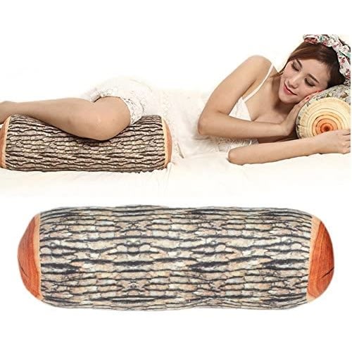 Wood Log Design Throw Pillow