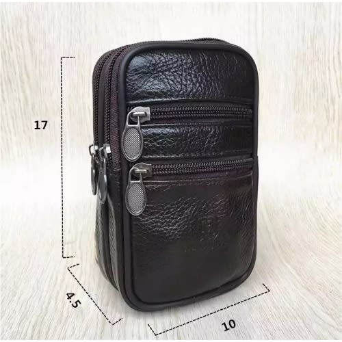 Leather Vertical Waist Bag For Mobile Phone And Accessories