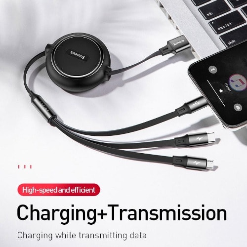 Golden Loop USB Cable - Micro USB + Lightning  & USB -C - 120cmN -3 in 1