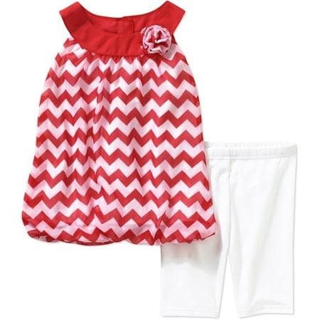 Healthtex Girl Chiffon Bubble Tunic and Leggings Outfit Set