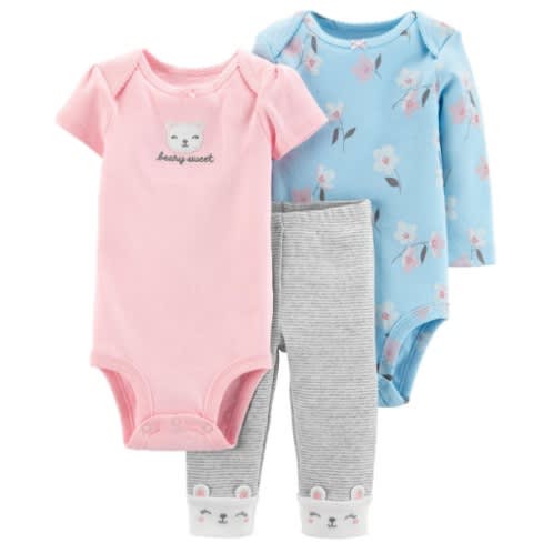 Baby Girl Beary Sweet Bodysuits And Matching Pant 3 Set