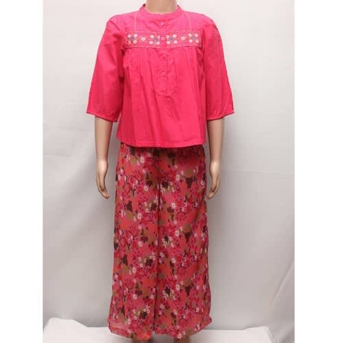 Girls Tropical Pink Culottes and Lovely Pink Top