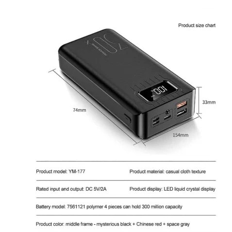 Usb 30000mah Power Bank