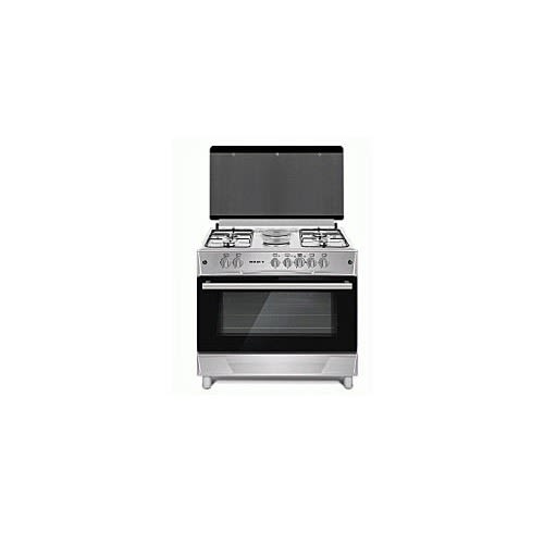 Inox Gas Cooker - 4 Gas Burners - 2 Electric Plates - Silver