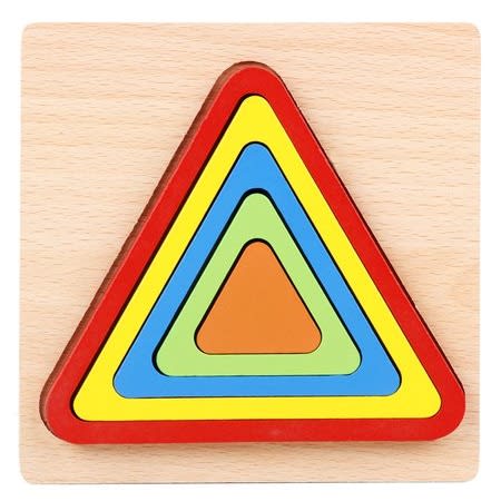 Preschool Kids Wooden Montessori Jigsaw Puzzles - 3 x Educational Shapes