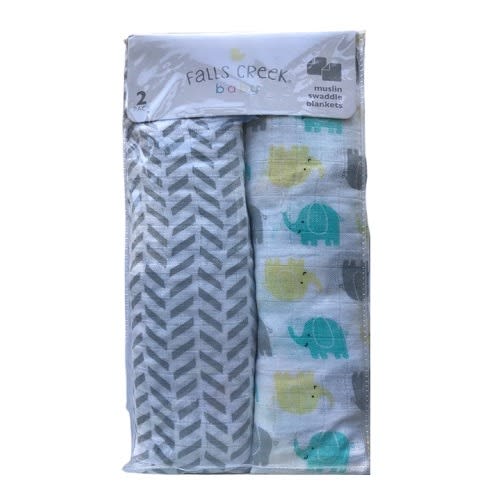 Newborn Baby Muslin Swaddle Blanket Shawl - 2 Packs