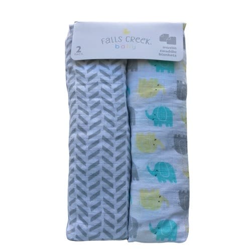 Newborn Baby Muslin Swaddle Blanket Shawl - 2 Packs