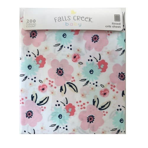 100% Cotton Fitted Baby Bed Floral Crib Sheet- Single