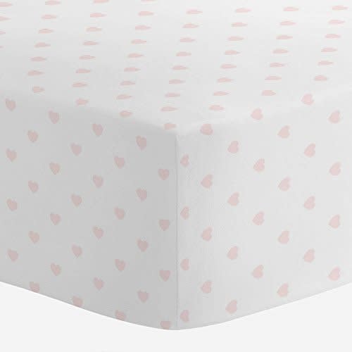 100% Cotton Fitted Baby Bed Girl Hearts & Polka Dot Crib Sheet- Pack Of 2