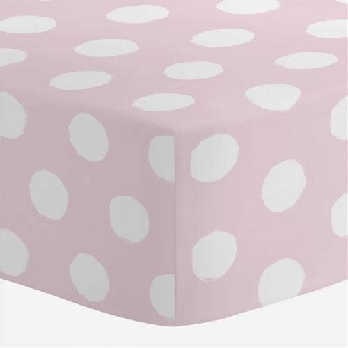 100% Cotton Fitted Baby Bed Girl Hearts & Polka Dot Crib Sheet- Pack Of 2
