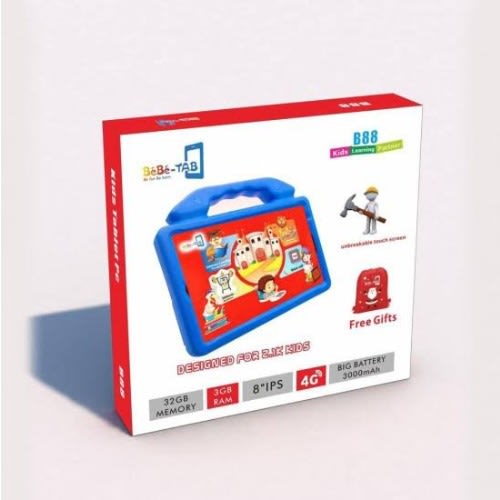 Tab B88 Dual Sim Hd Educational Tablet - 32GB ROM- 3GB RAM- 3000mAh - Red Pouch