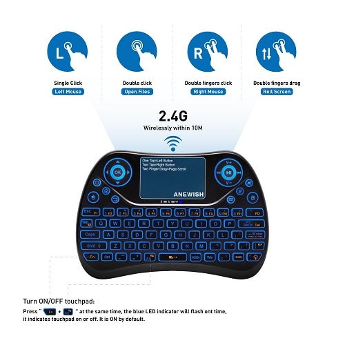 Wireless Keyboard Mouse Remote with Air Control Keyboard for TV and PC