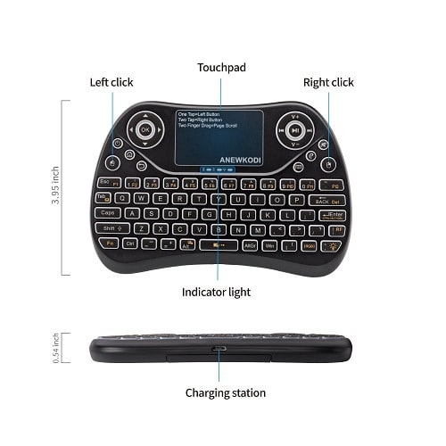 Wireless Keyboard Mouse Remote with Air Control Keyboard for TV and PC