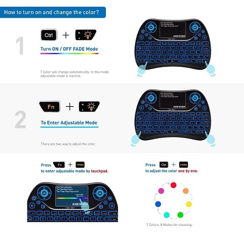 Wireless Keyboard Mouse Remote with Air Control Keyboard for TV and PC