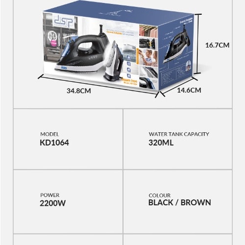 Dsp Cordless & Wired Steam Iron 2000w With Adjustable Temperature