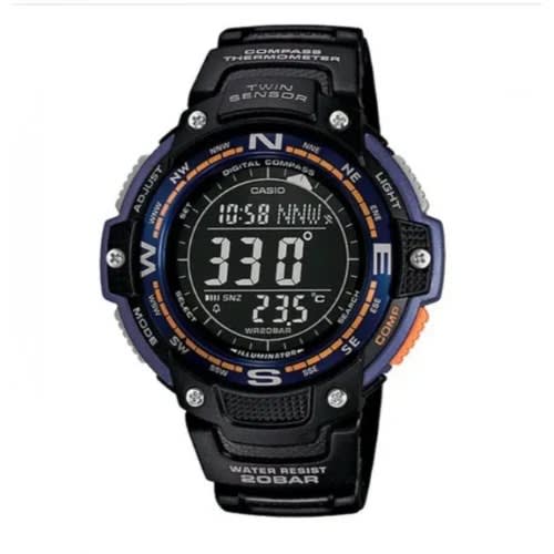 Men’s Twin Sensor Digital Display Quartz Black Watch - Sgw-100-2bcf
