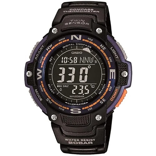 Men’s Twin Sensor Digital Display Quartz Black Watch - Sgw-100-2bcf