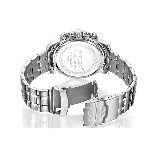 Men's Stainless Steel Quartz Chronograph Watch - Silver