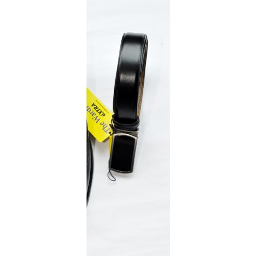 Leather Men Pin Up Plain Belt-Black- Size-115/46 Cm