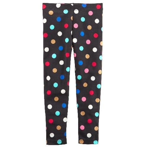 Girls Polka Dot Print Leggings- Multicolour
