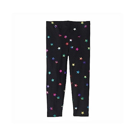 Baby Girls Star Print Leggings - Black