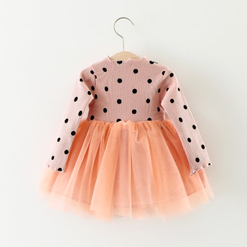 Girls Polkadot Tutu Dress - Pink
