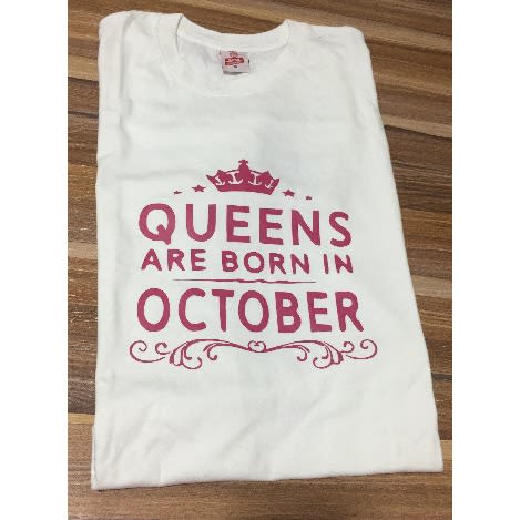 Queens Are Born In October Birthday T-shirt