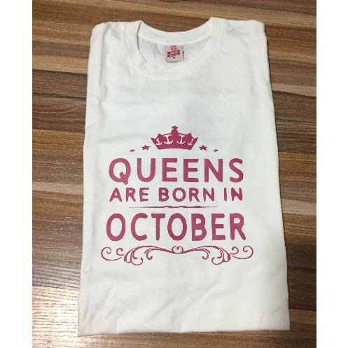 Queens Are Born In October Birthday T-shirt