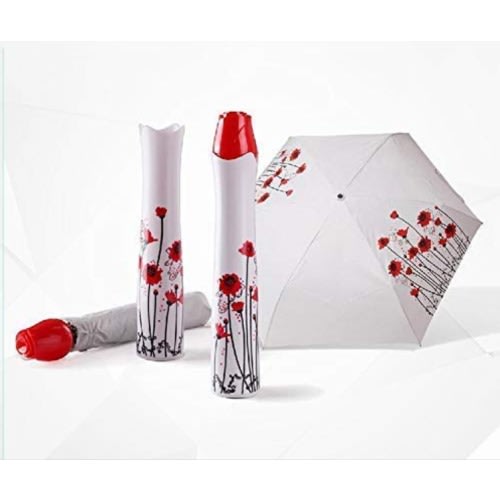Danbliss - Portable Rose Flower Vase Shaped Foldable Umbrella