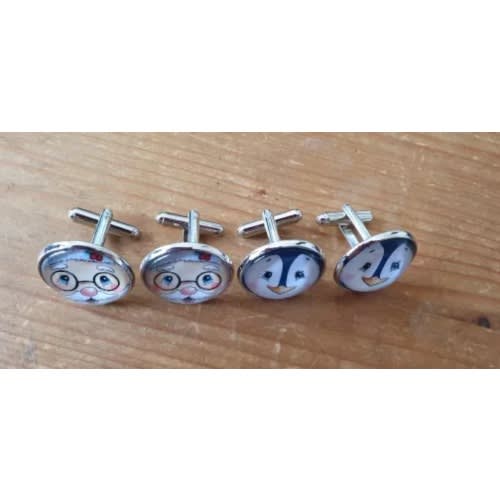 10 Silver Blank Cufflinks 18mm With Glass Covers
