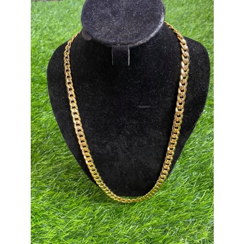Stainless Steel Polished Men's Necklace -Gold