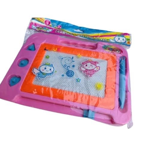 Kids Magnetic Write And Wipe Maxi Board With Abacus- Pink