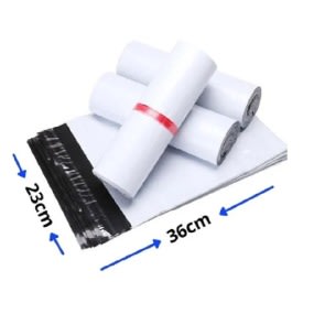 White Courier Bags With Invoice Pocket 25pcs - A4 -23x36cm