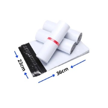 White Courier Bags With Invoice Pocket 25pcs - A4 -23x36cm