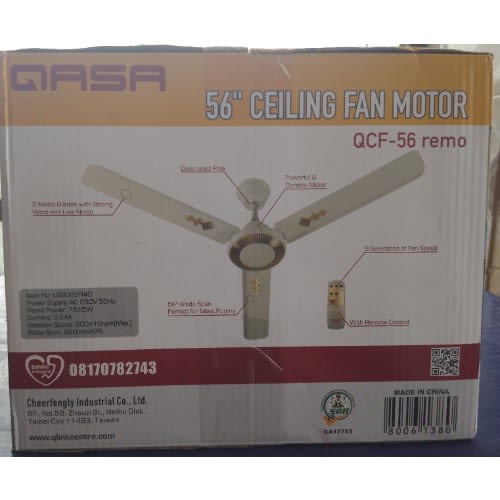 Ceiling Fan With Remote Control - 56"