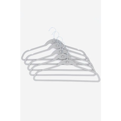 Plastic Velvety Hangers - 25pcs - Grey