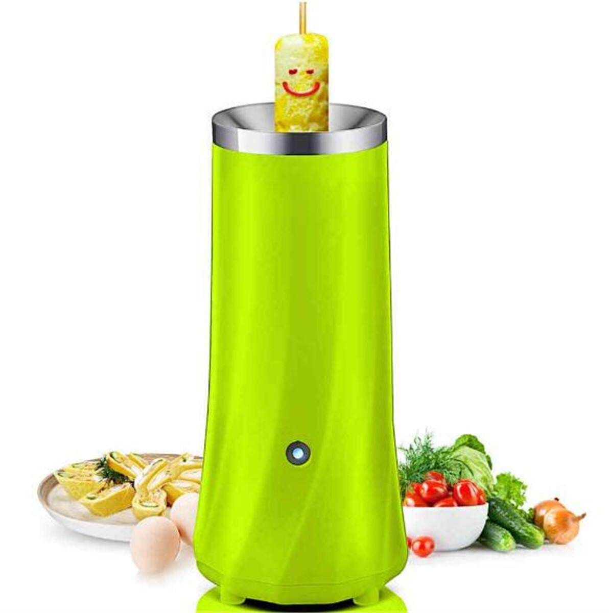 Egg-Roll Hands-Free Automatic Electric Vertical Nonstick Easy Quick Egg Cooker 110-220V DIY Electric Automatic Egg Roll Machine Breakfast Quick Egg Cooker #green Green